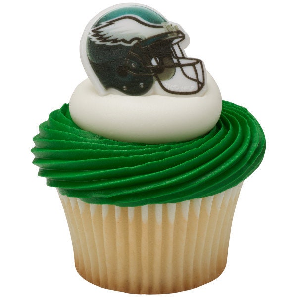 36 PHILADELPHIA EAGLES Cupcake Rings NFL Cake Toppers for Birthday Party Decoration Craft Supply - Super Bowl