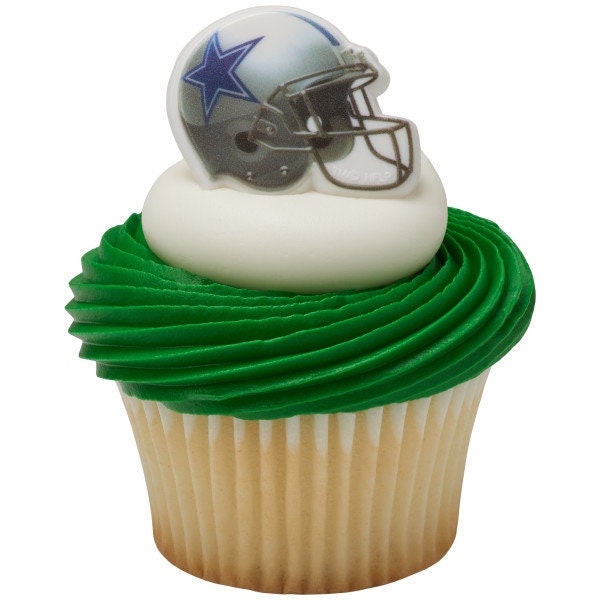 12 DALLAS COWBOYS Cupcake Rings NFL Cake Toppers for Birthday Party Decoration
