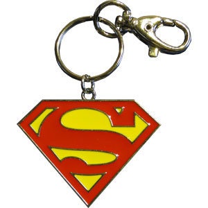 SUPERMAN Logo Metal Keychain - Superman Enameled Logo - DC Comics