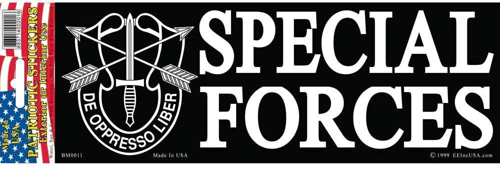 SPECIAL FORCES Bumper Sticker Decal - Veteran Vets Military Navy Marines Army Air Force Craft Supply