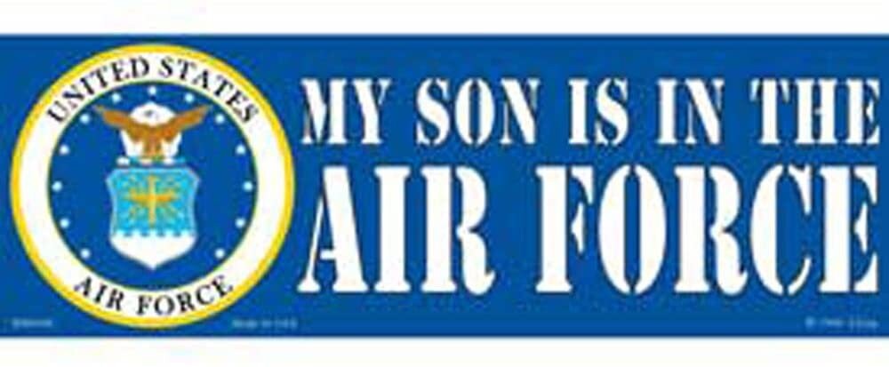My Son Is In The Air Force Bumper Sticker Decal - Veteran Vets Military Navy Marines Army