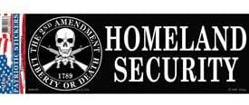 HOMELAND SECURITY 2nd Amendment Bumper Sticker Decal - Military Navy Marines Army Air Force