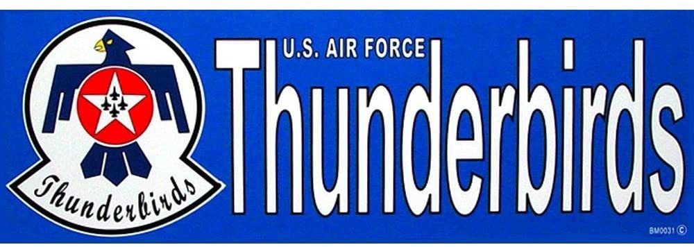 U.S. AIR FORCE Thunderbirds Bumper Sticker Decal - Veteran Vets Military Navy Marines Army Craft Supply