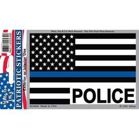 POLICE BLUE LINE American Flag Sticker Decal - Law Enforcement Sheriff Corrections Police Officer Craft Supply