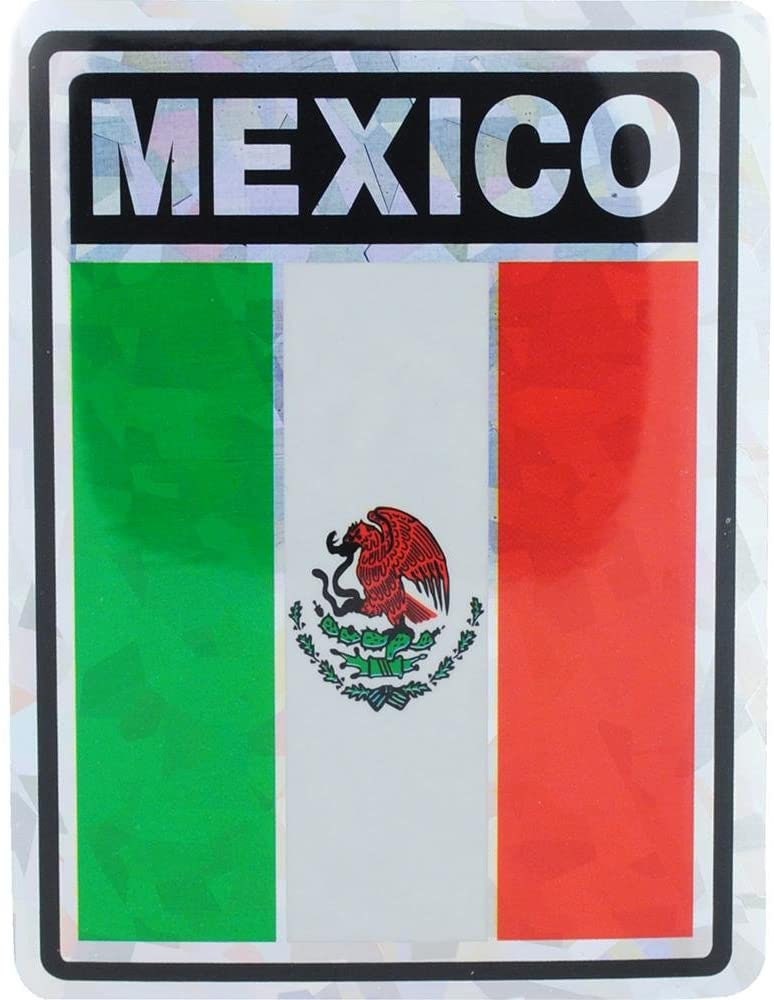 MEXICO Flag Reflective Sticker Decal - Country Flag Holographic Glossy