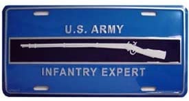 ARMY INFANTRY EXPERT Metal License Plate - Military Vet Veteran - United States Army Expert Infantryman Badge Craft Supply