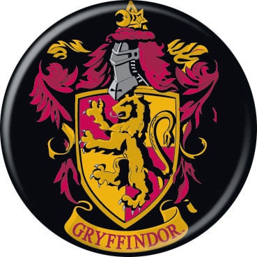 HARRY POTTER Pinback Button Badge - Gryffindor Crest - Classic Movie! - Round 1.25" Button Craft Supply