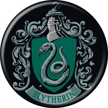 HARRY POTTER Pinback Button Badge - Slytherin Crest - Classic Movie! - Round 1.25" Button