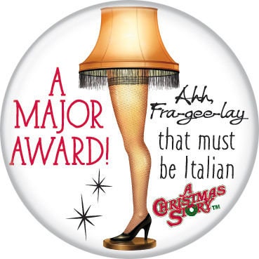 CHRISTMAS STORY Pinback Button Badge - A Major Award! - Classic Movie! - Round 1.25" Button
