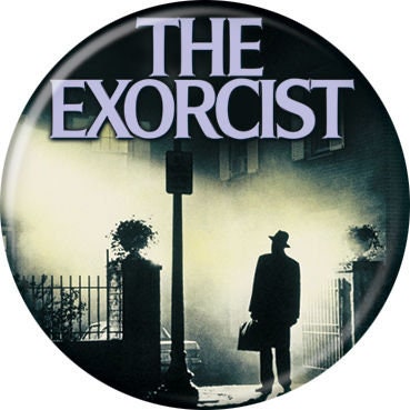 THE EXORCIST Pinback Button Badge - Poster Logo - Classic Horror Movie! - Round 1.25" Button
