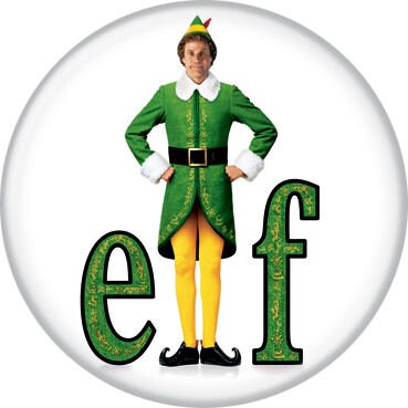 ELF Pinback Button Badge - Movie Logo - Classic Christmas Movie - Round 1.25" Button - Will Ferrell