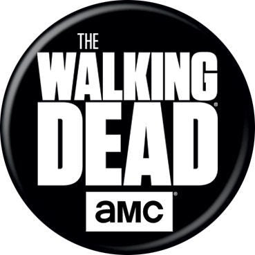 THE WALKING DEAD Pinback Button Badge - White Logo on Black - Tv Series - Round 1.25" Button
