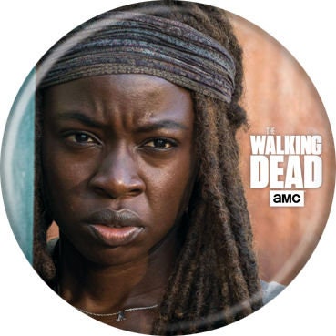 THE WALKING DEAD Pinback Button Badge - Michonne Next to Wall - Tv Series - Round 1.25" Button - Danai Gurira