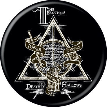 HARRY POTTER Pinback Button Badge - Deathly Hallows Detail - Classic Movie! - Round 1.25" Button