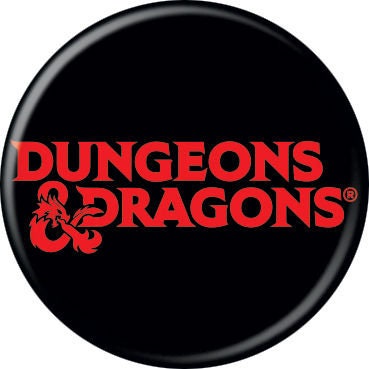 DUNGEONS & DRAGONS Pinback Button Badge - DND Logo - Round 1.25" Button -  Role Playing Card Game Trading