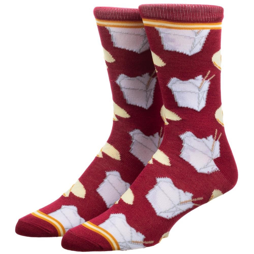 TAKEOUT & FORTUNE COOKIE Athletic Crew Socks - All Over Print - Fits Mens Shoe Size 8-12 - Hard To Find! - Excellent Quality!