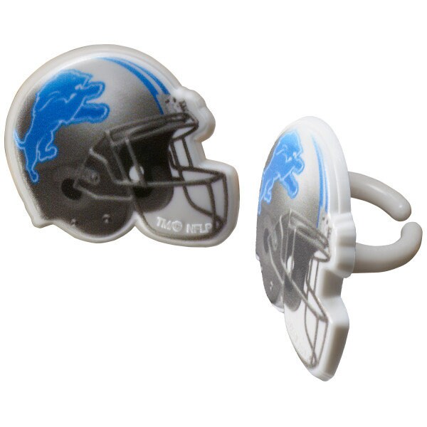 12 DETROIT LIONS Cupcake Rings NFL Cake Toppers for Birthday Party Decoration