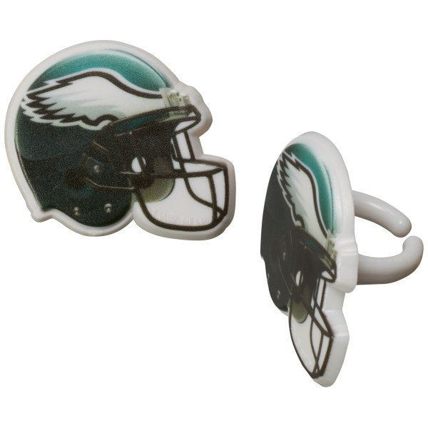 24 PHILADELPHIA EAGLES Cupcake Rings NFL Cake Toppers for Birthday Party Decoration Craft Supply - Super Bowl