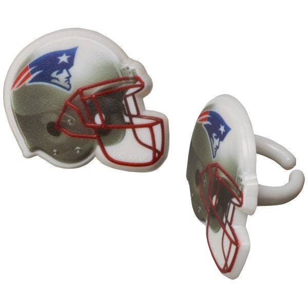 12 NEW ENGLAND PATRIOTS Cupcake Rings Nfl Cake Toppers for Birthday Party Decoration