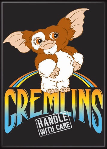GREMLINS Gizmo Magnet for Refrigerators and Lockers Classic Horror Movie - Handle With Care