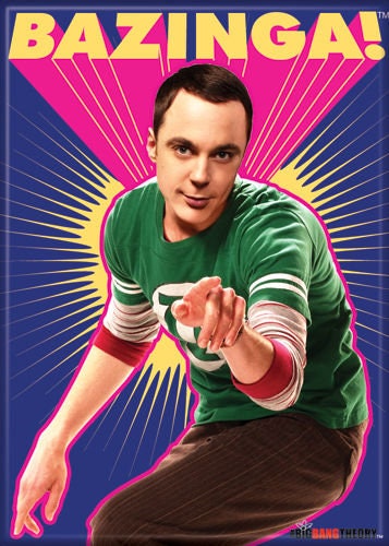 BIG BANG THEORY Bazinga Magnet for Refrigerators and Lockers With Sheldon Cooper