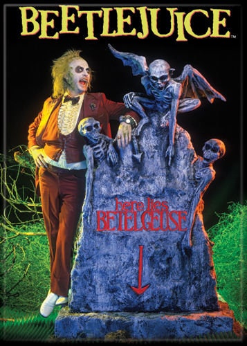 BEETLEJUICE Magnet Here Lies for Refrigerators and Lockers Classic Movie Michael Keaton
