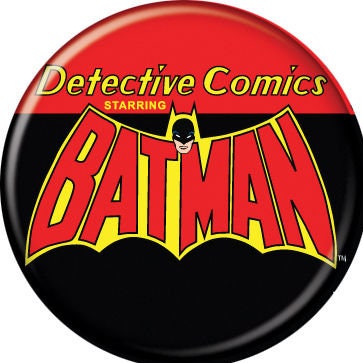 BATMAN Pinback Button Badge - Detective Comics Logo - Classic Tv - Round 1.25" Button