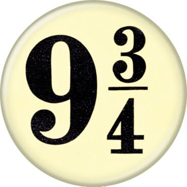 HARRY POTTER Pinback Button Badge - Hogwarts 9 3/4 - Classic Movie! - Round 1.25" Button
