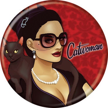 CATWOMAN Pinback Button Badge - Bombshells Batman DC Comics - Round 1.25" Button