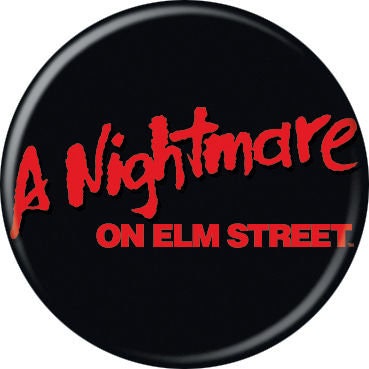 NIGHTMARE ON ELM Street Pinback Button Badge - Movie Logo - Classic Horror Movie! - Round 1.25" Button