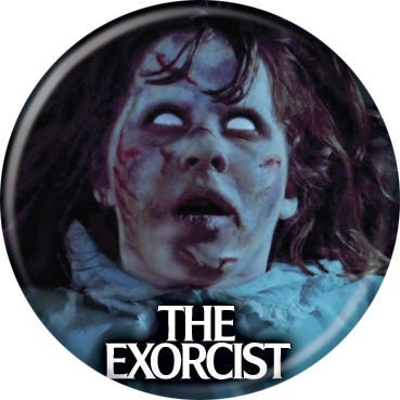 THE EXORCIST Pinback Button Badge - Regan White Eyes - Classic Horror Movie! - Round 1.25" Button