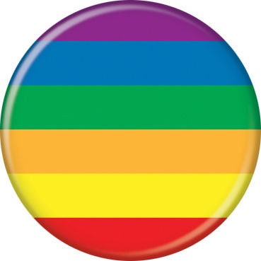 PRIDE FLAG Pinback Button Badge - LGBTQ Human Rights - Rainbow Flag - Round 1.25" Button