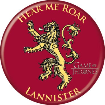 GAME OF THRONES Pinback Button Badge - Lannister Emblem - Tv Series - Round 1.25" Button