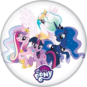 MY LITTLE PONY Pinback Button Badge - Pony Princesses - Animated Tv Series Classic - Round 1.25" Button