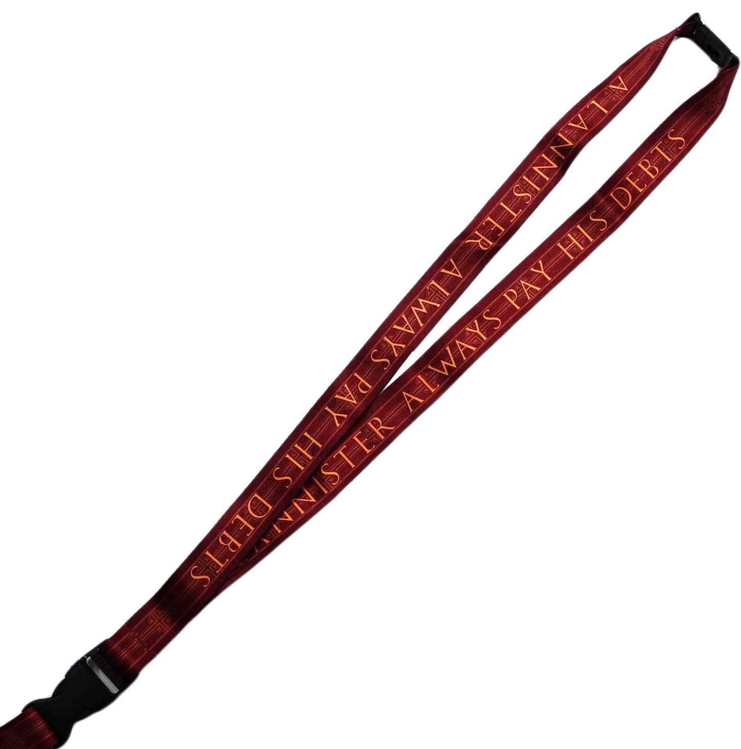 GAME Of THRONES House Lannister Lanyard with Rubber Charm, Buckle, and ID Holder - Hard To Find!