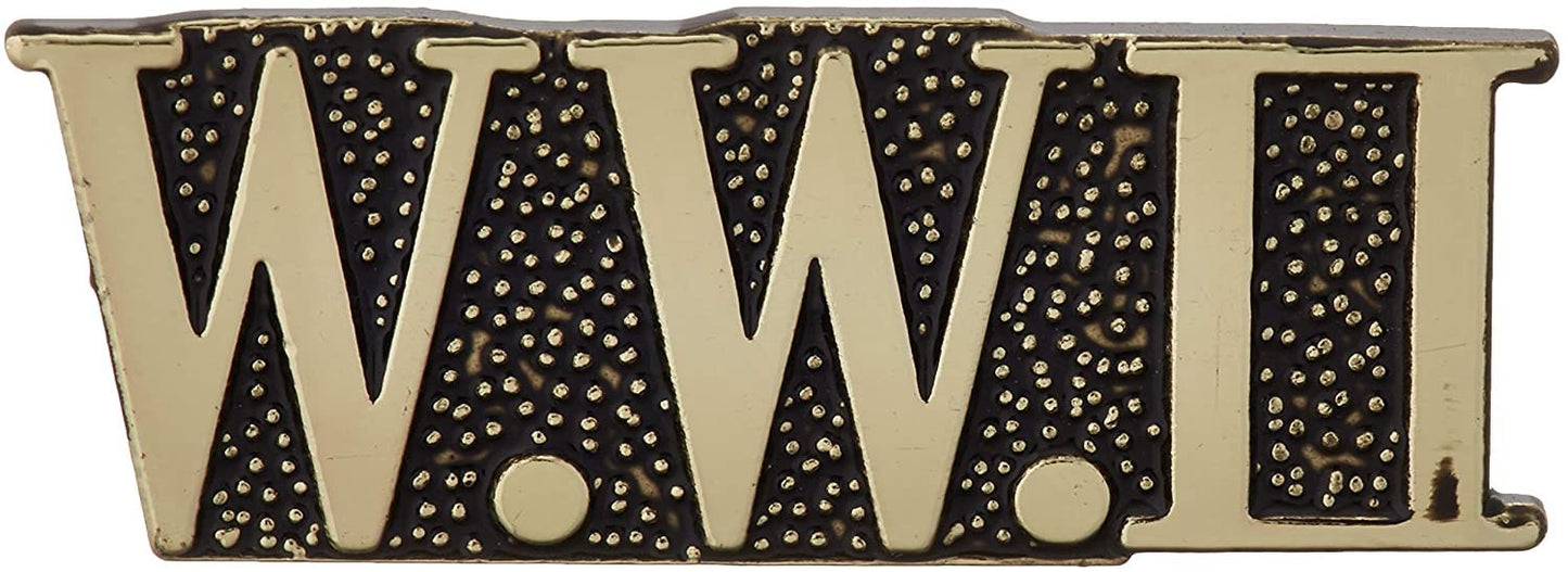 WWII Script Military Lapel Pin - Enamel Pin for Backpack Tie Shirt Trading Button Pinback