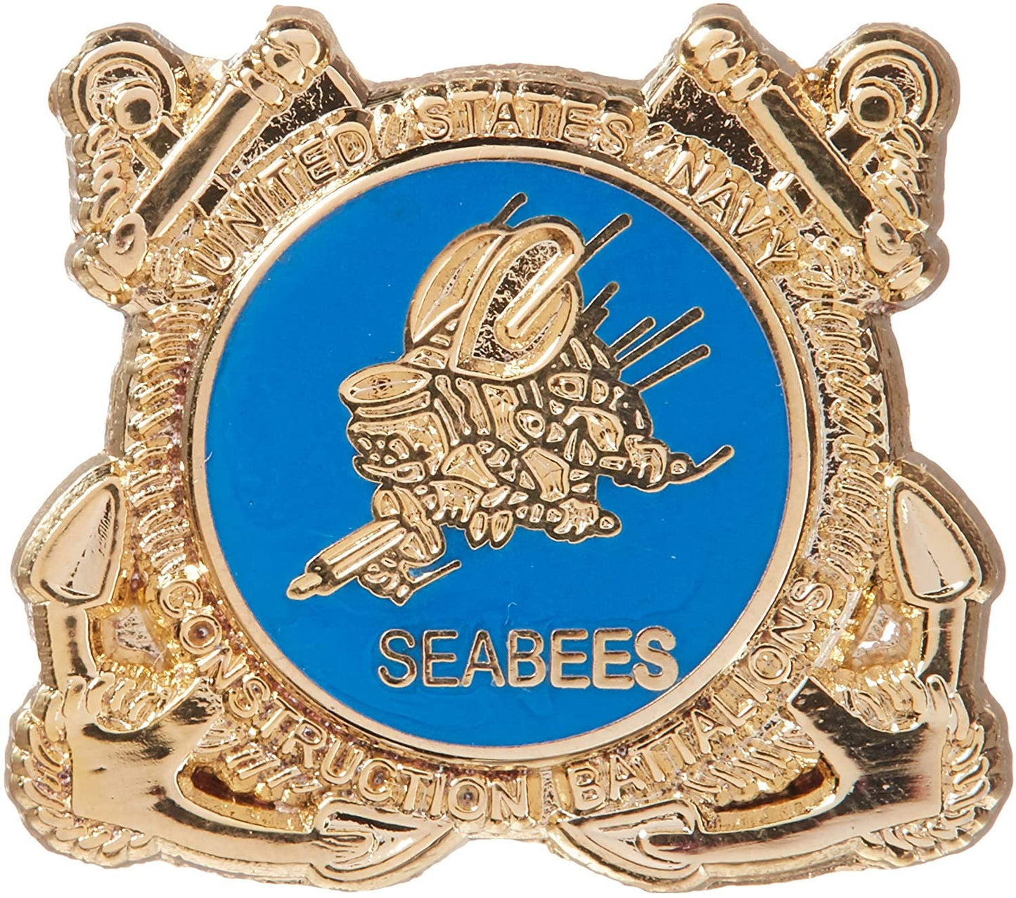 US NAVY Seabees Construction Military Lapel Pin - Enamel Pin for Backpack Tie Shirt Trading Button Pinback Craft Supply