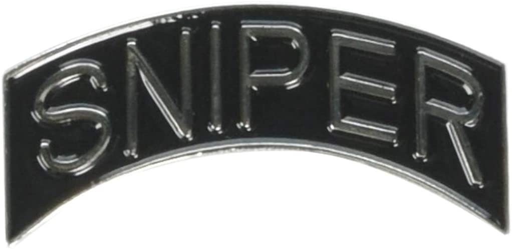 US MILITARY Sniper Silver Black Tab Lapel Pin - Enamel Pin for Backpack Tie Shirt Trading Button Pinback
