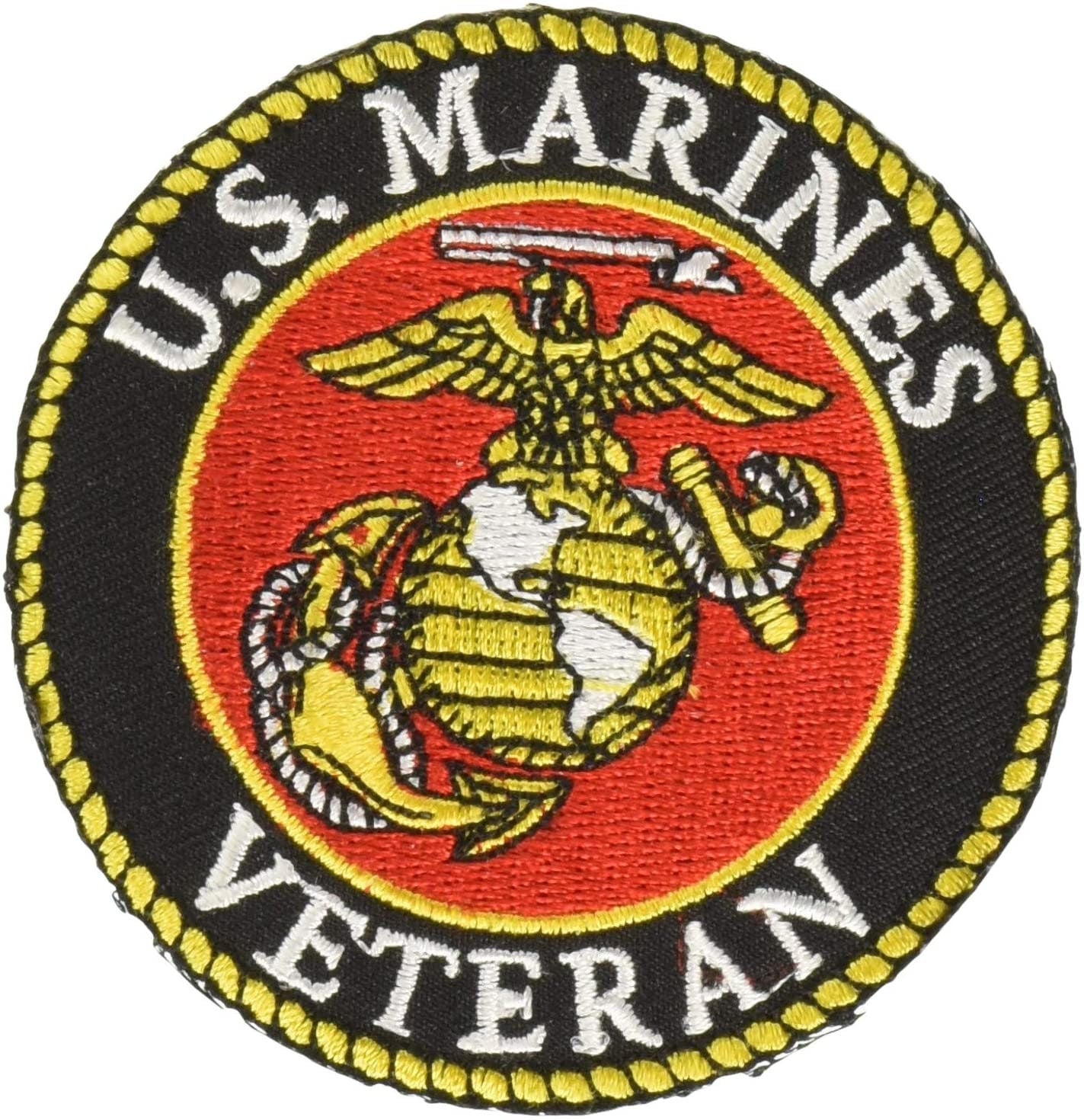 US MARINES Veteran Round Military Embroidered Patch Applique
