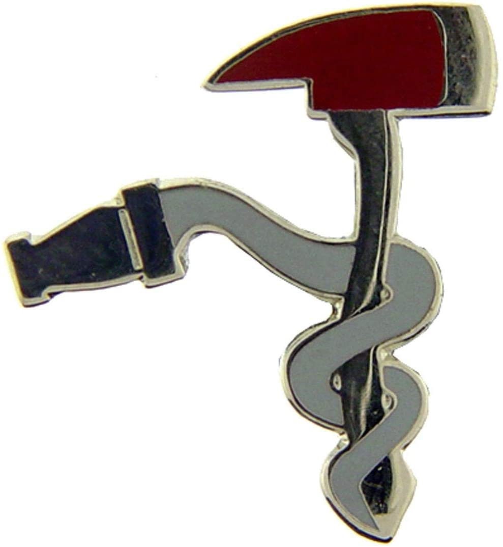 FIRE DEPT Firefighter Axe Hose Lapel Pin - Enamel Pin for Backpack Tie Shirt Trading Button Pinback