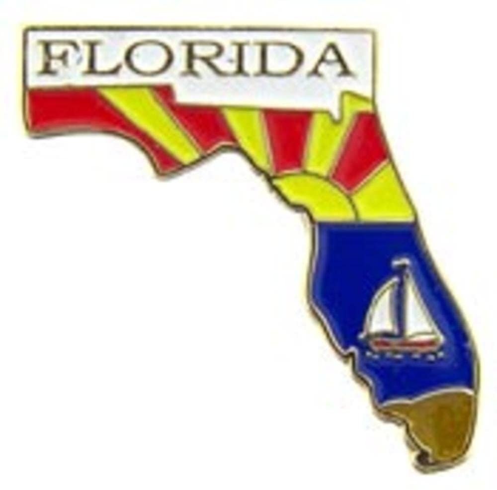 FLORIDA STATE Map Lapel Pin - Enamel Pin for Backpack Tie Shirt Trading Button Pinback