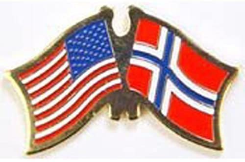 USA NORWAY National Flags Crossed Lapel Pin - Enamel Pin for Backpack Tie Shirt Trading Button Pinback Craft Supply