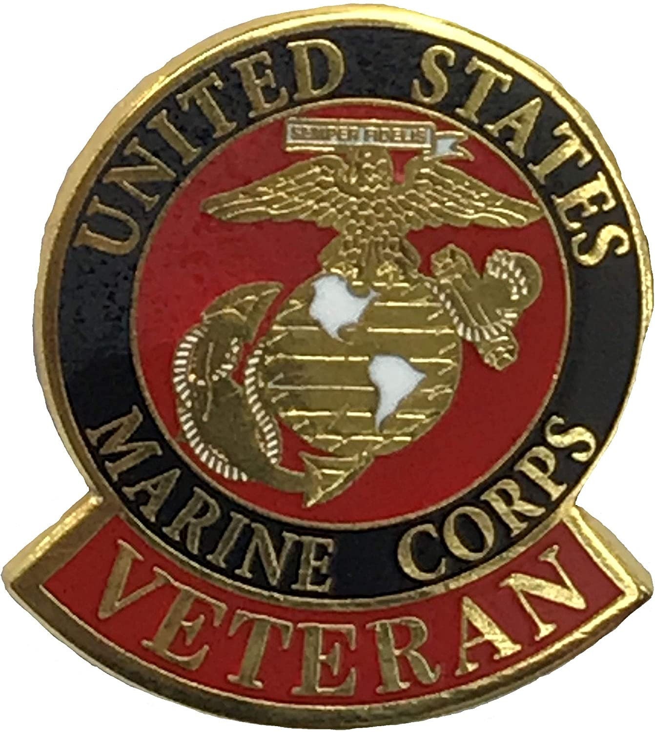 US MARINE CORPS Veteran Military Lapel Pin - Enamel Pin for Backpack Tie Shirt Trading Button Pinback