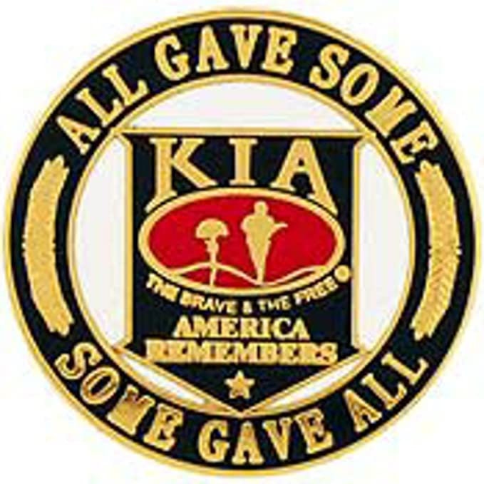 US MILITARY America Remembers KIA Some Gave All Lapel Pin - Enamel Pin for Backpack Tie Shirt Trading Button Pinback