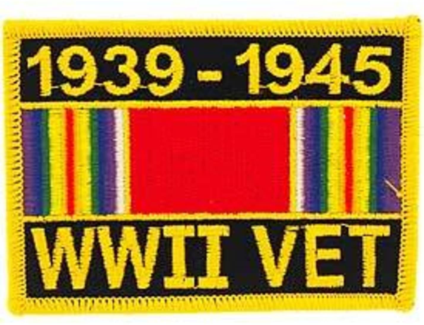 WWII Veteran War Ribbon Military Embroidered Patch Applique Craft Supply