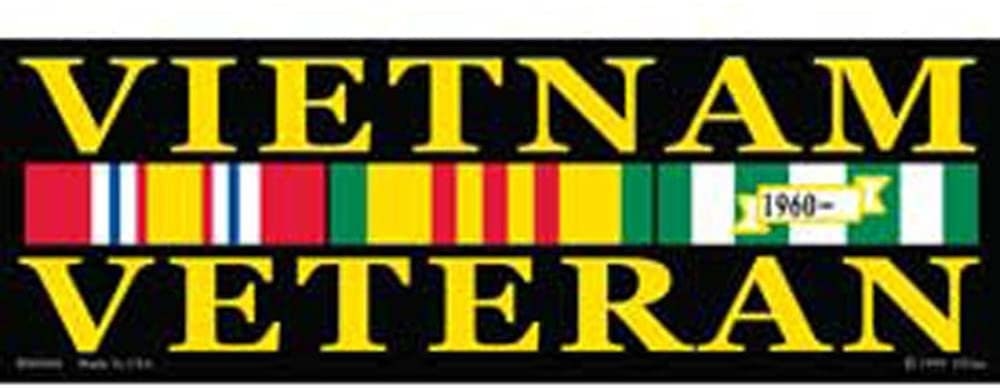 VIETNAM VETERAN Ribbon Bumper Sticker Decal - Vietnam Veteran Vets Military Navy Marines Army