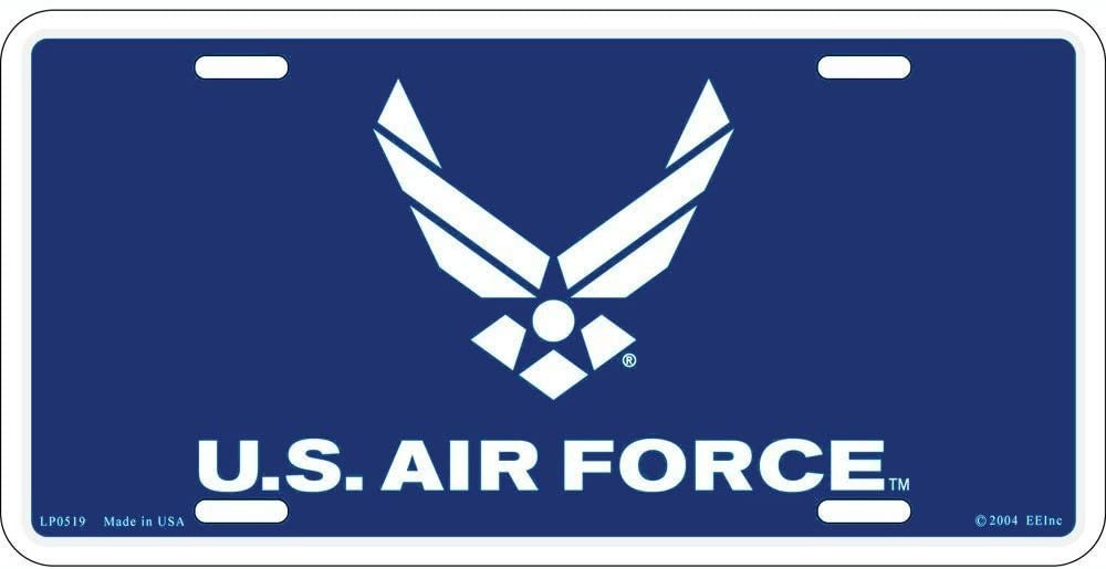 U.S. AIR FORCE LOGO Logo Metal License Plate - Military Vet Veteran - United States usaf