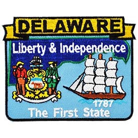 DELAWARE State Map Embroidered Patch Applique - USA United States of America Patch Craft Supply
