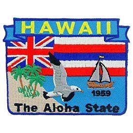 HAWAII State Map Embroidered Patch Applique - USA United States of America Patch