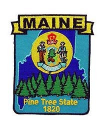 MAINE State Map Embroidered Patch Applique - USA United States of America Patch